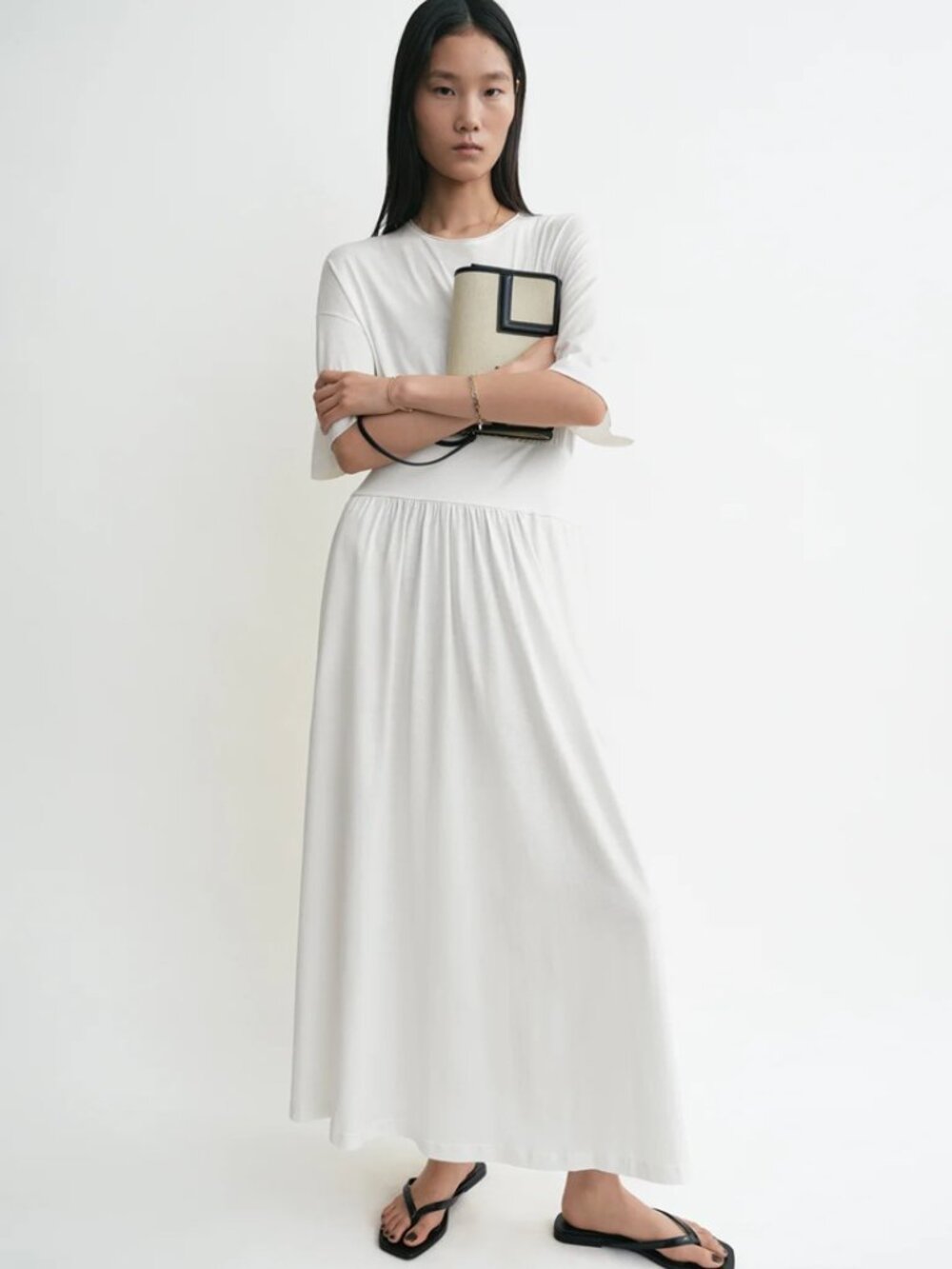 TOTEME WHITE COTTON MAXI DRESS SMALL ($690) NEVER WORN!! - Picture 2 of 10